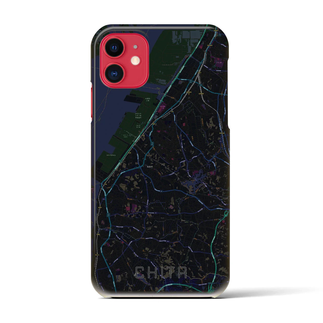 【知多(愛知県)】地図柄iPhoneケース(バックカバータイプ)
