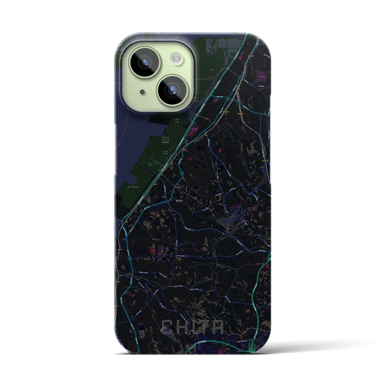 【知多(愛知県)】地図柄iPhoneケース(バックカバータイプ)