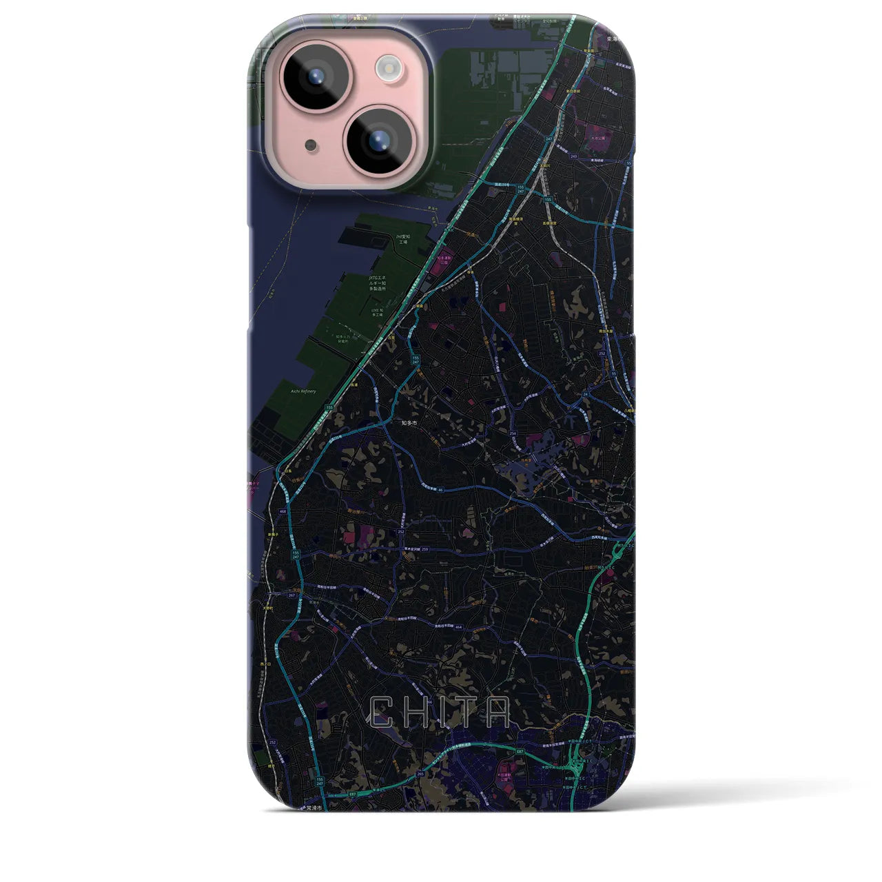 【知多(愛知県)】地図柄iPhoneケース(バックカバータイプ)