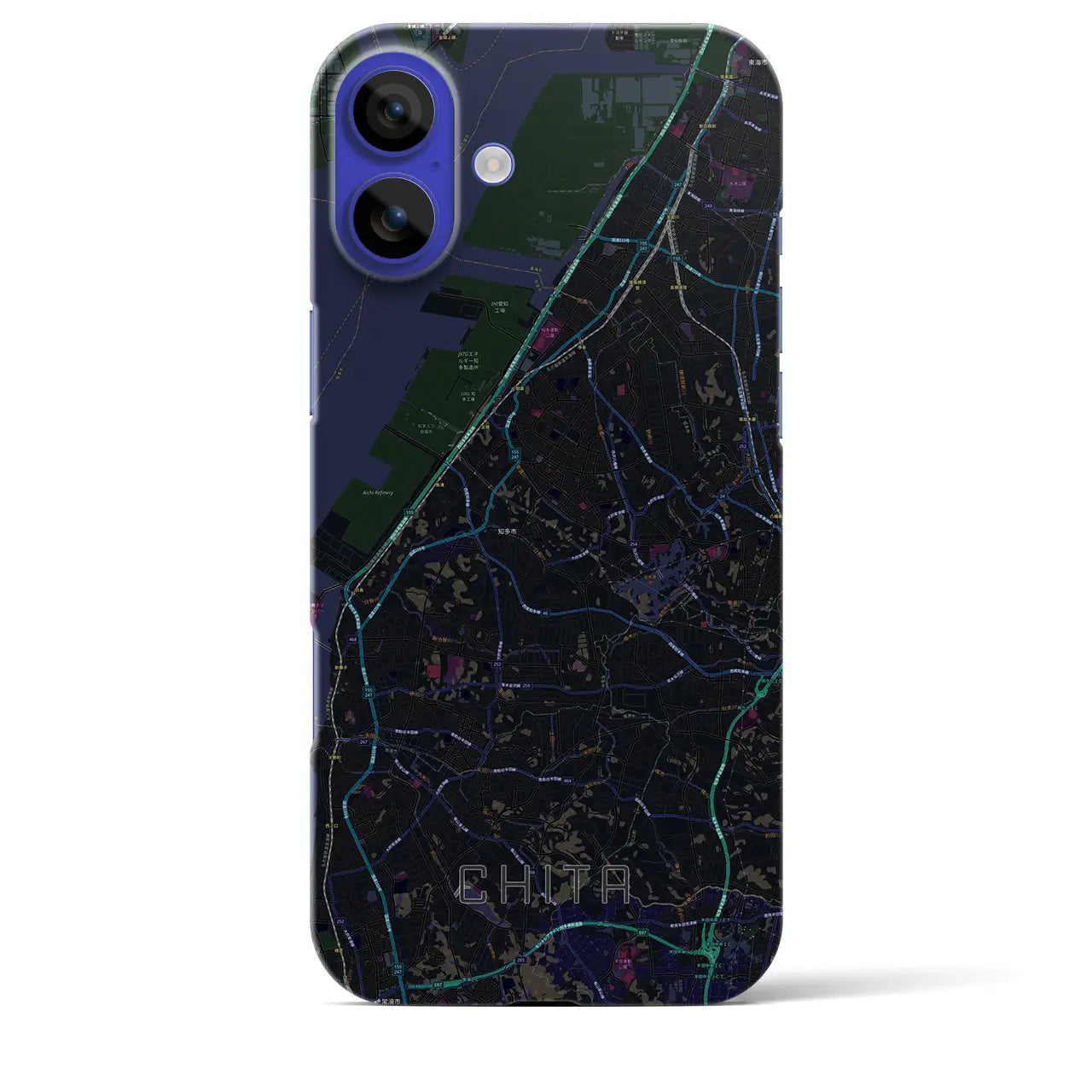 【知多(愛知県)】地図柄iPhoneケース(バックカバータイプ)