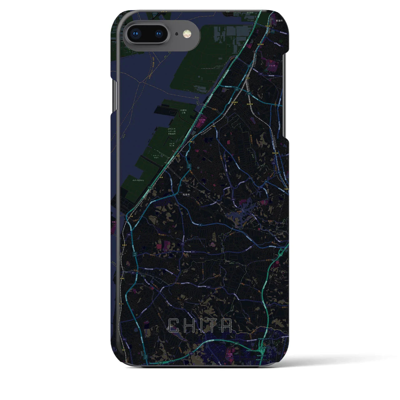 【知多(愛知県)】地図柄iPhoneケース(バックカバータイプ)
