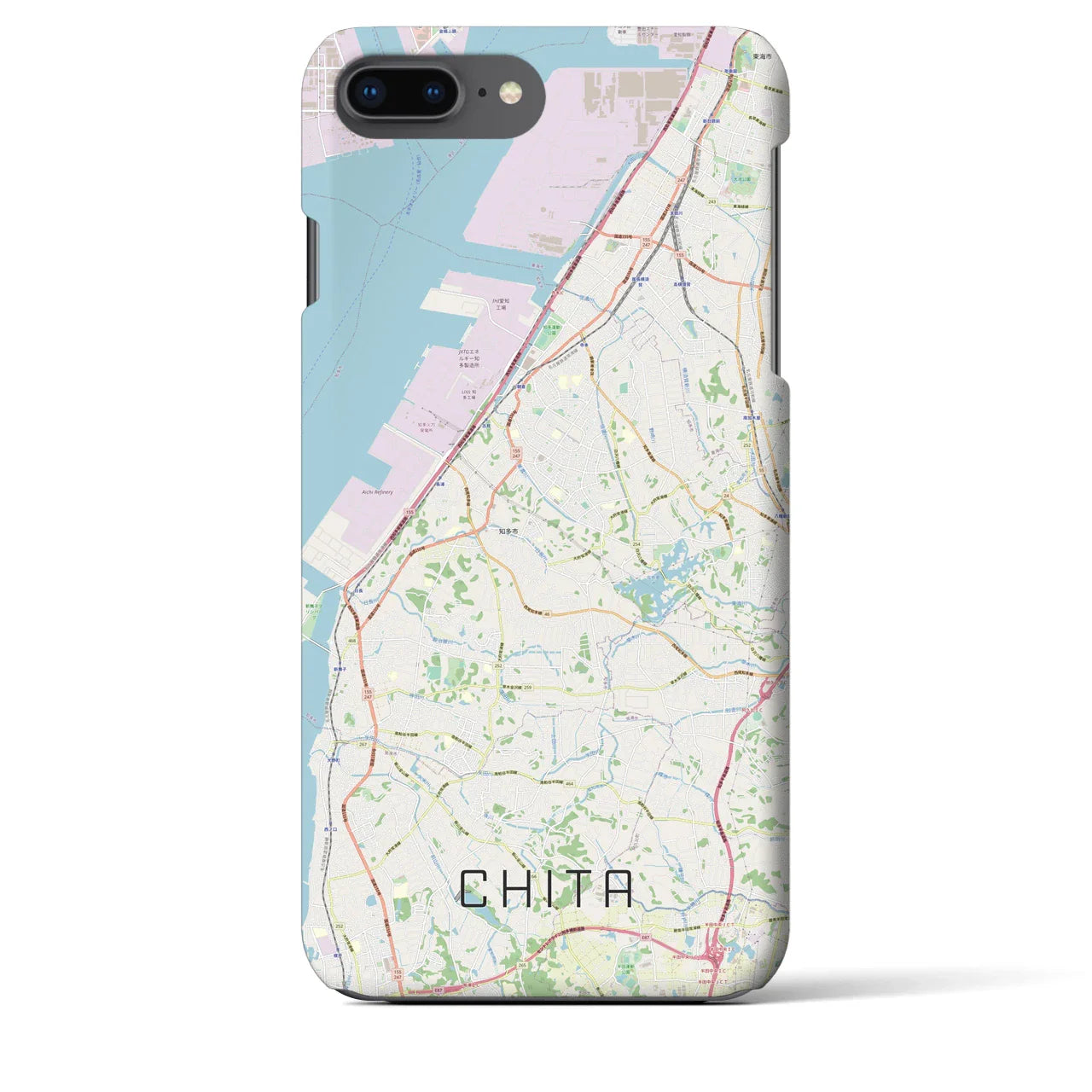 【知多(愛知県)】地図柄iPhoneケース(バックカバータイプ)