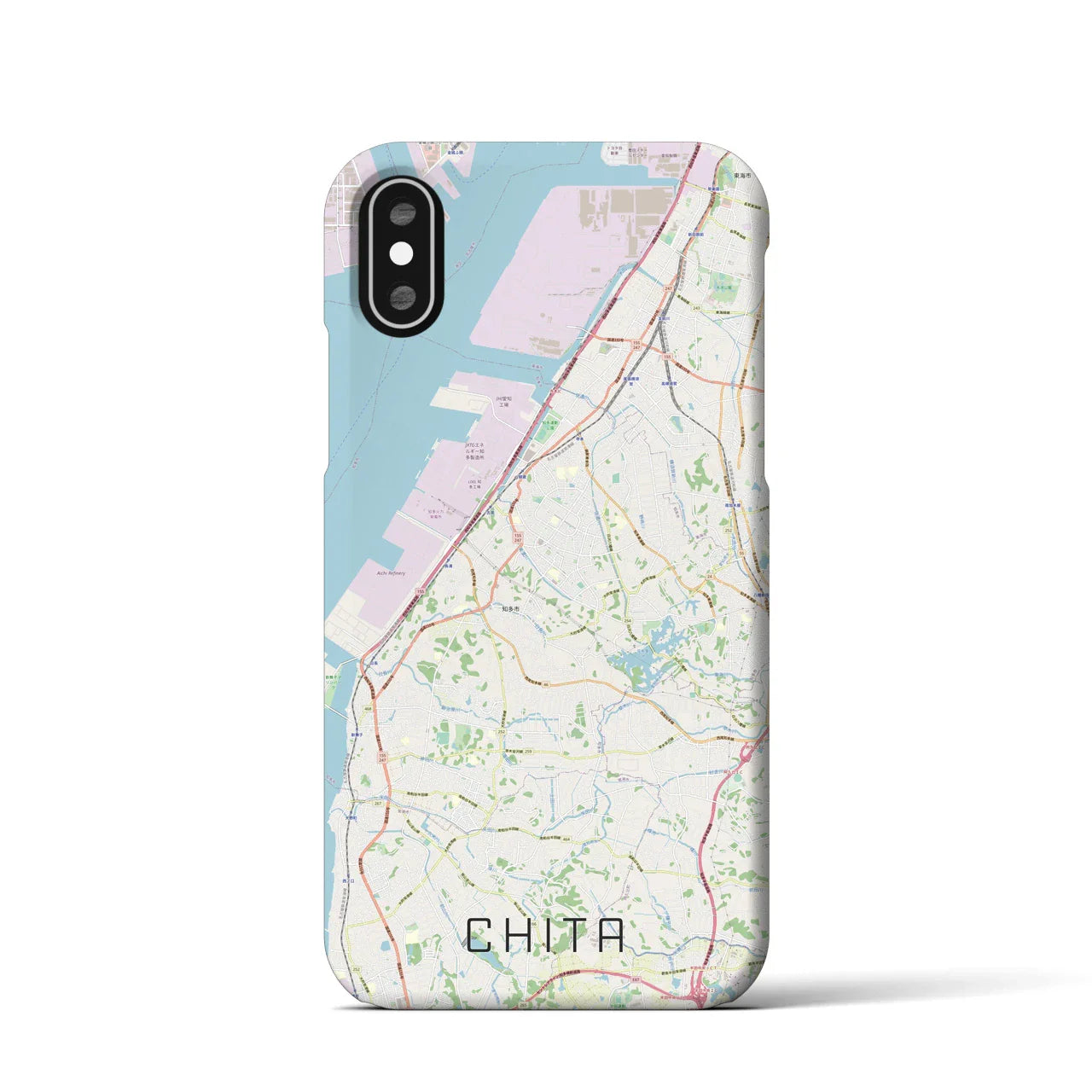 【知多(愛知県)】地図柄iPhoneケース(バックカバータイプ)