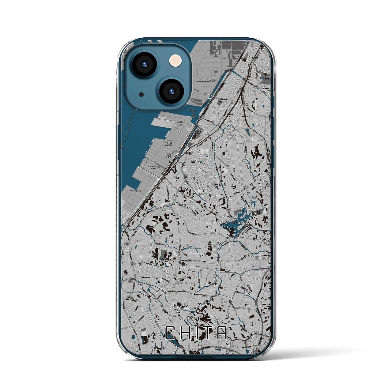 【知多(愛知県)】地図柄iPhoneケース(クリアタイプ)