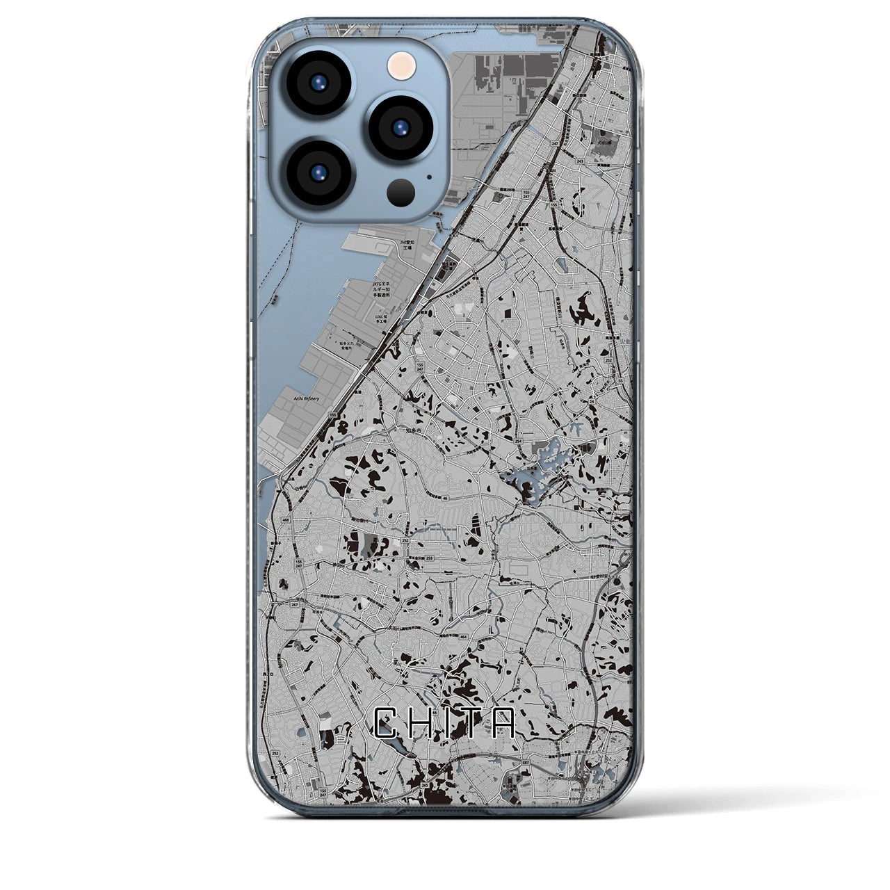 【知多(愛知県)】地図柄iPhoneケース(クリアタイプ)