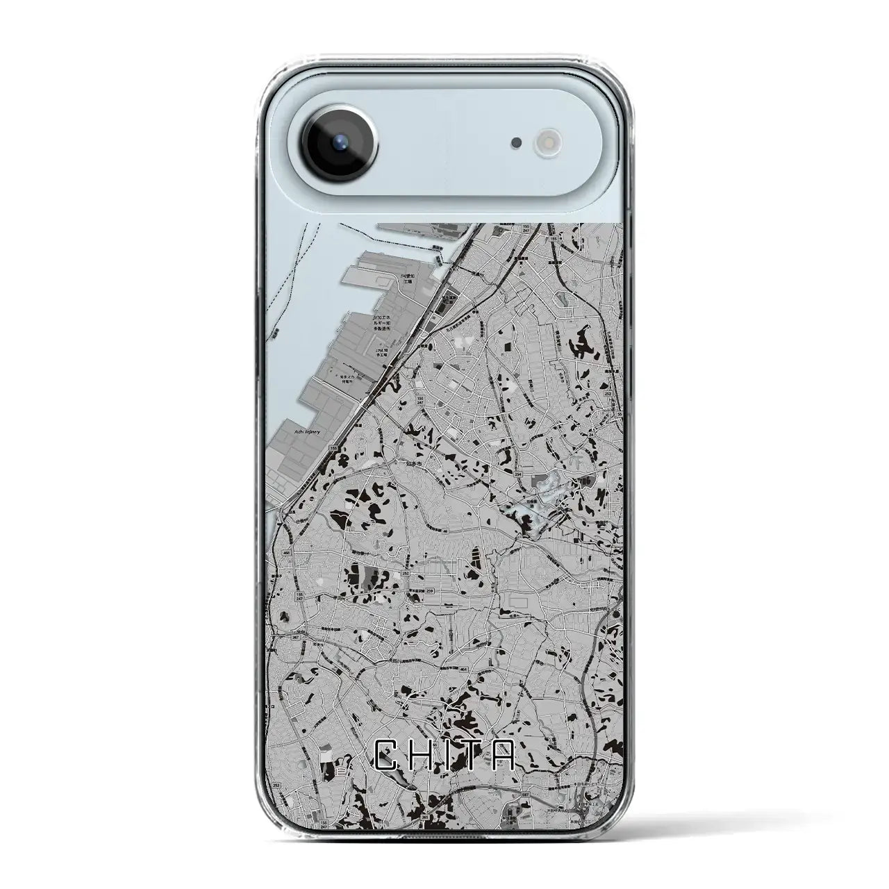 【知多(愛知県)】地図柄iPhoneケース(クリアタイプ)モノトーン・iPhone 17 Pro Max 用