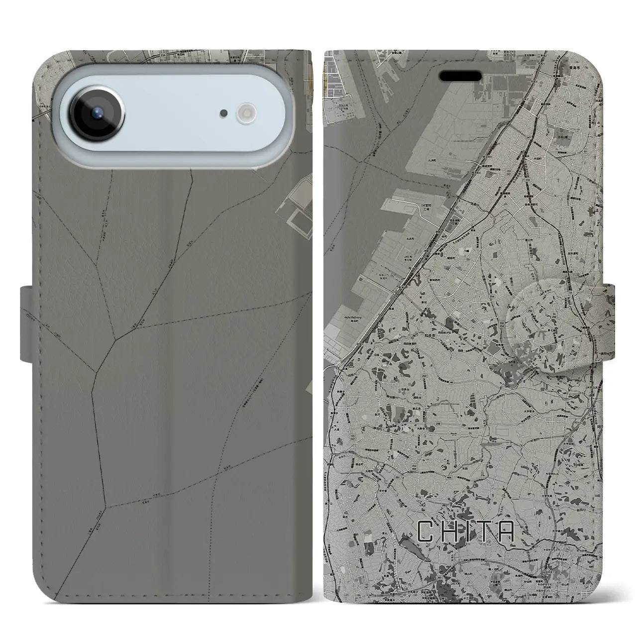 【知多(愛知県)】地図柄iPhoneケース(手帳タイプ)