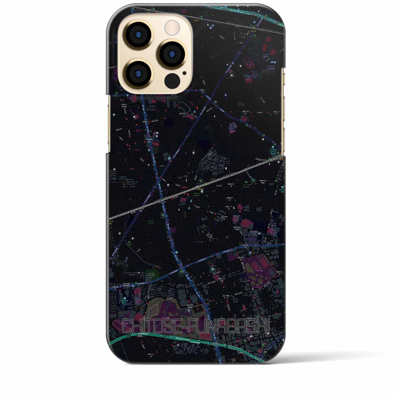 【千歳船橋(東京都)】地図柄iPhoneケース(バックカバータイプ)