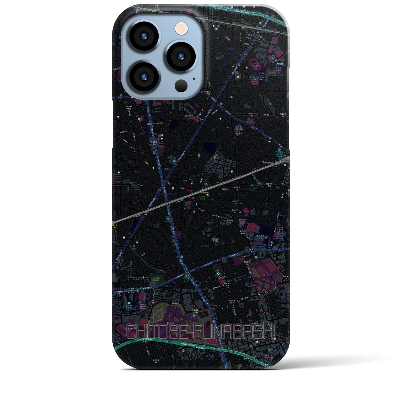 【千歳船橋(東京都)】地図柄iPhoneケース(バックカバータイプ)