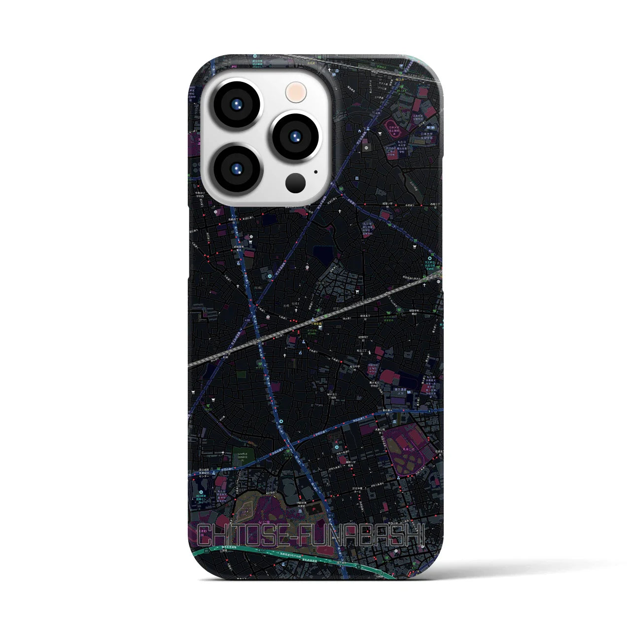 【千歳船橋(東京都)】地図柄iPhoneケース(バックカバータイプ)