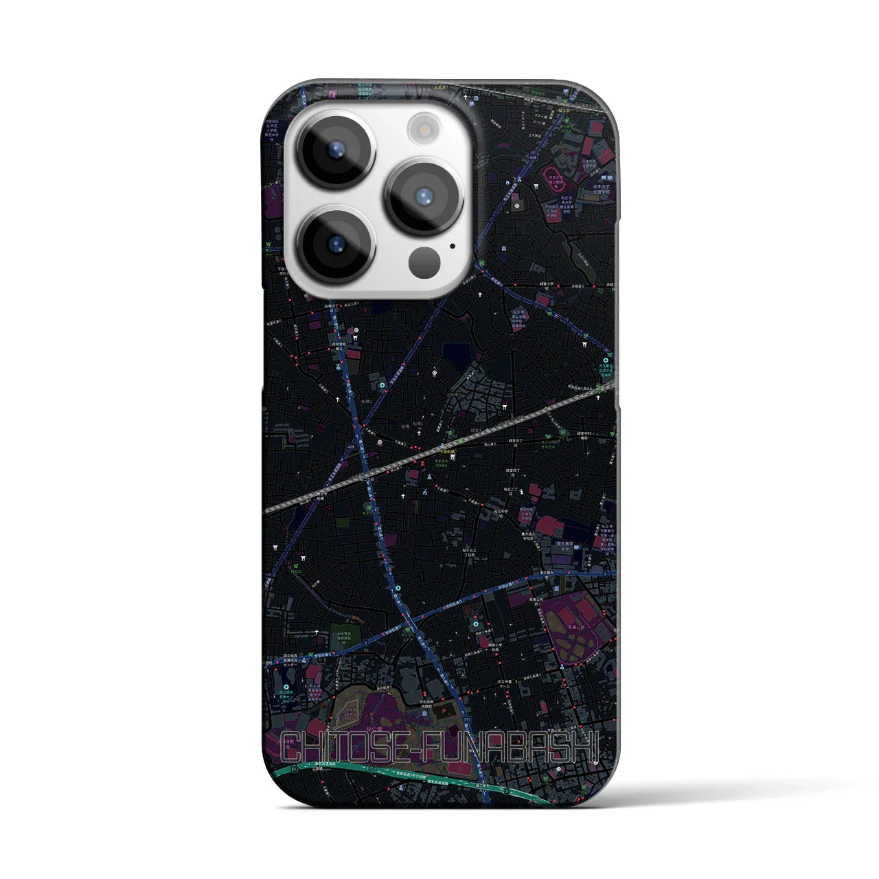 【千歳船橋(東京都)】地図柄iPhoneケース(バックカバータイプ)