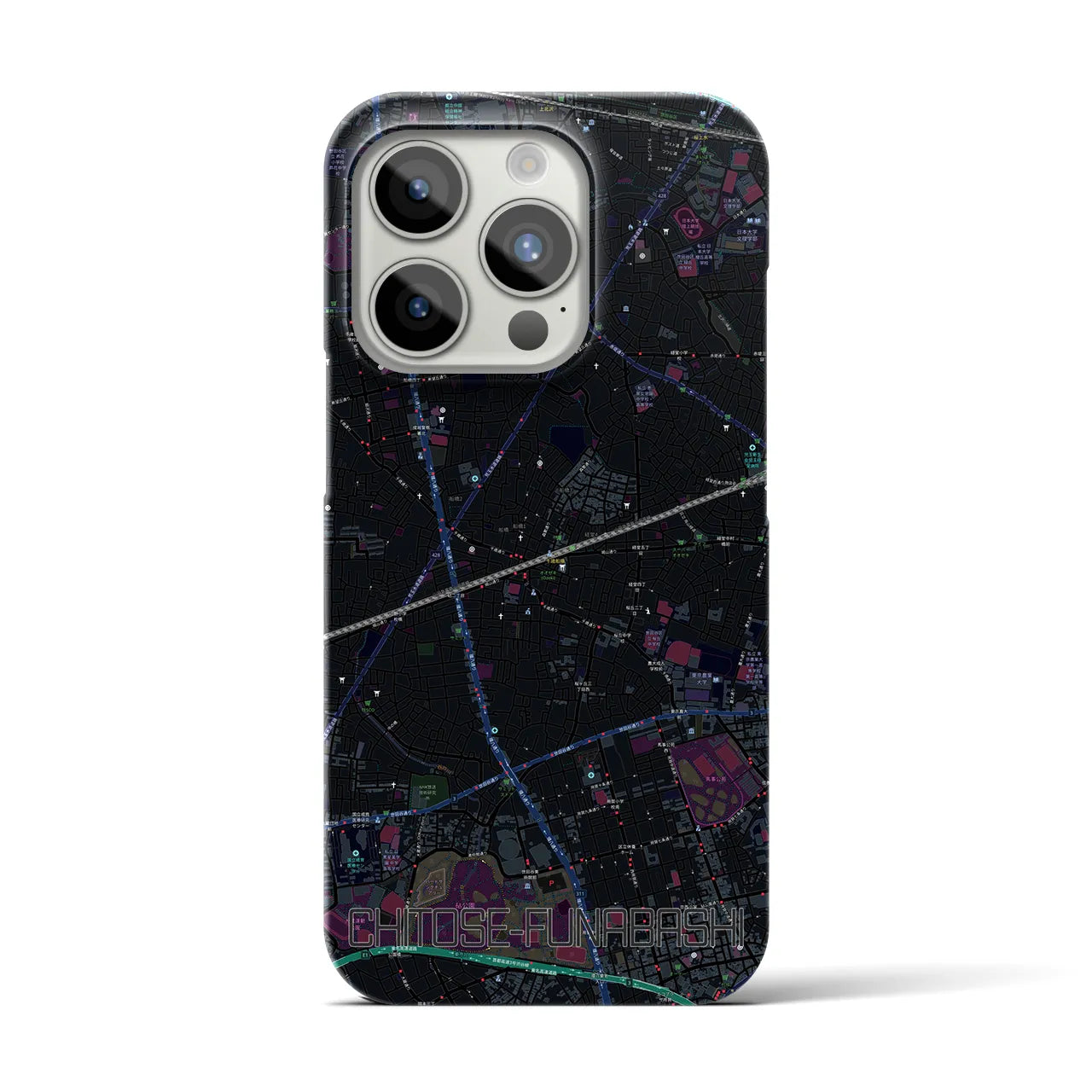 【千歳船橋(東京都)】地図柄iPhoneケース(バックカバータイプ)
