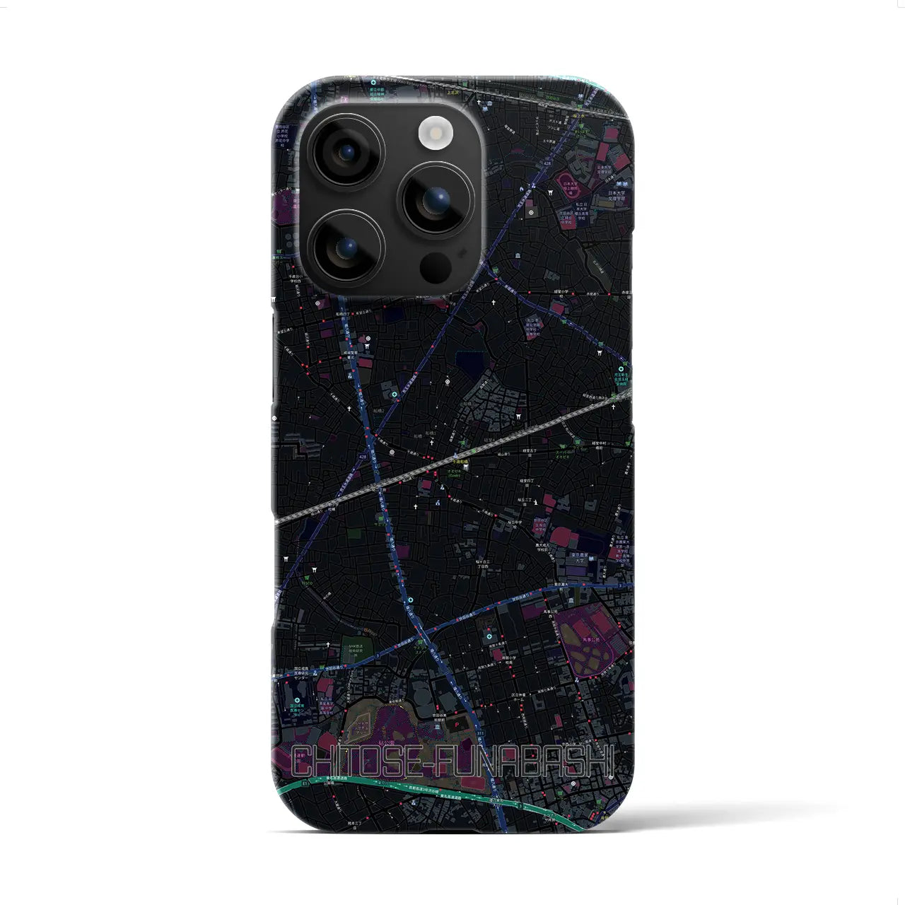 【千歳船橋(東京都)】地図柄iPhoneケース(バックカバータイプ)