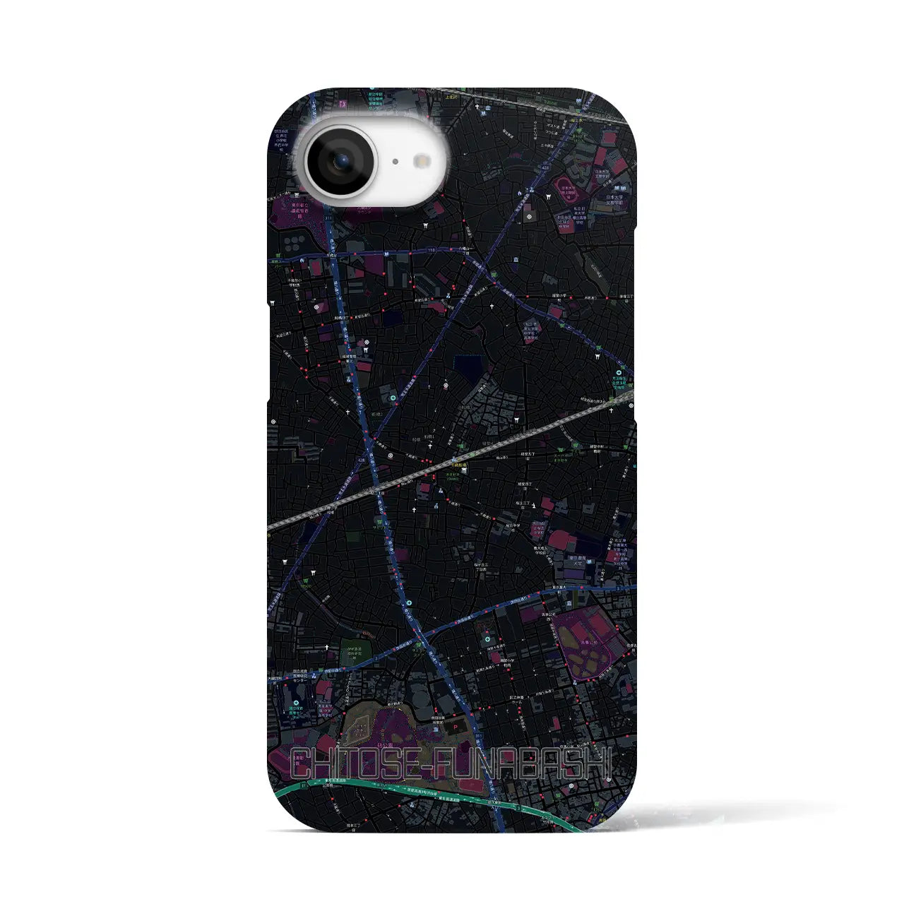 【千歳船橋(東京都)】地図柄iPhoneケース(バックカバータイプ)