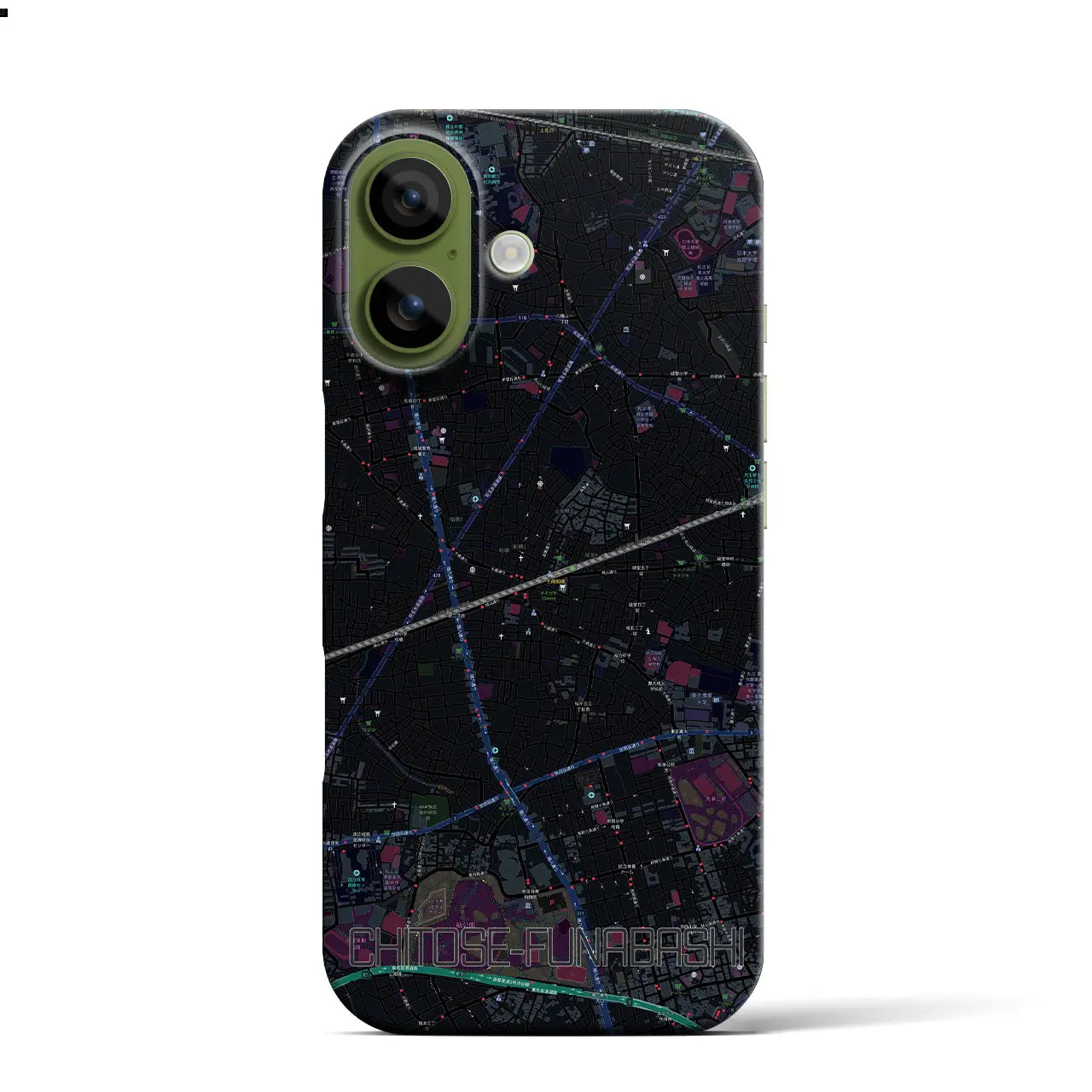 【千歳船橋(東京都)】地図柄iPhoneケース(バックカバータイプ)