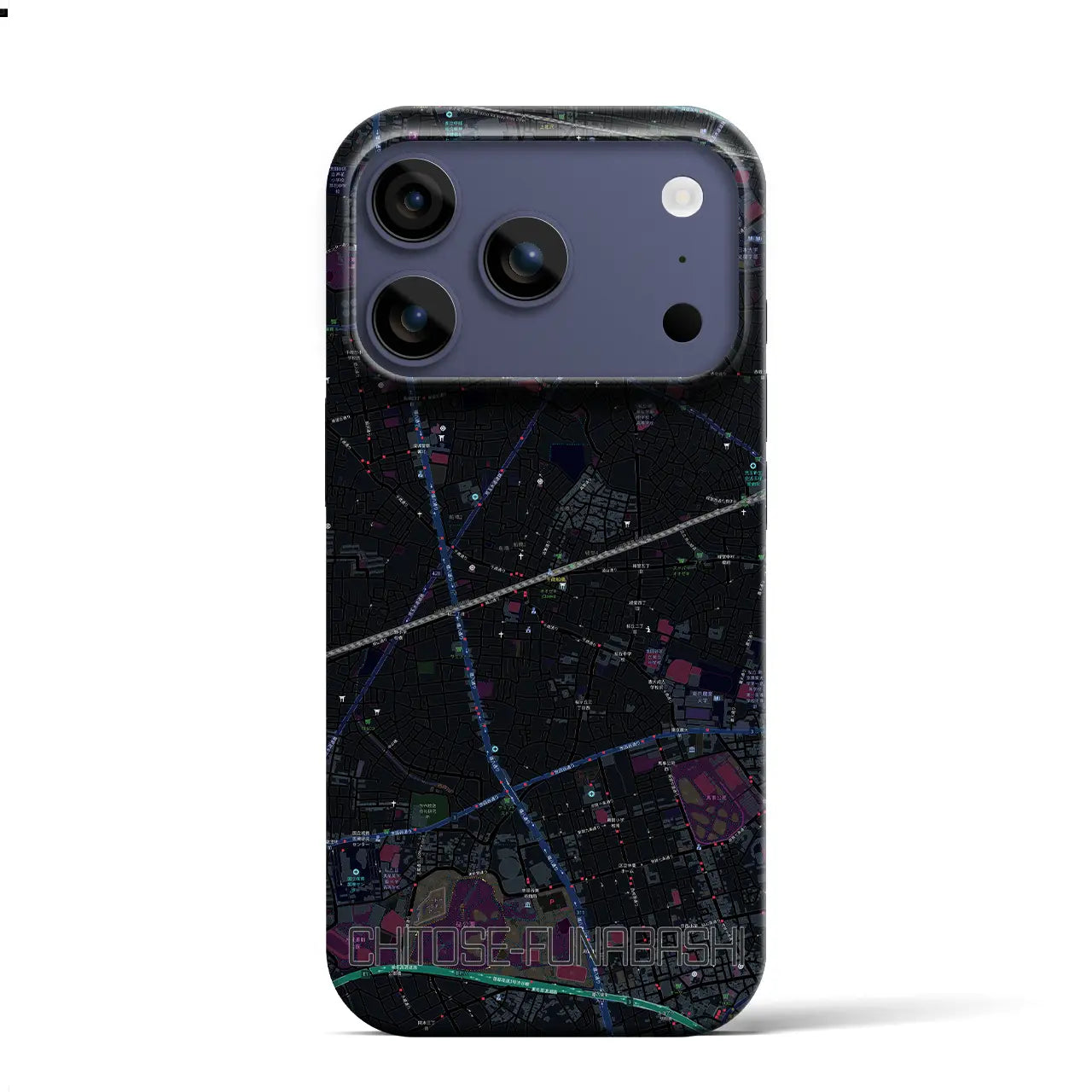 【千歳船橋(東京都)】地図柄iPhoneケース(バックカバータイプ)