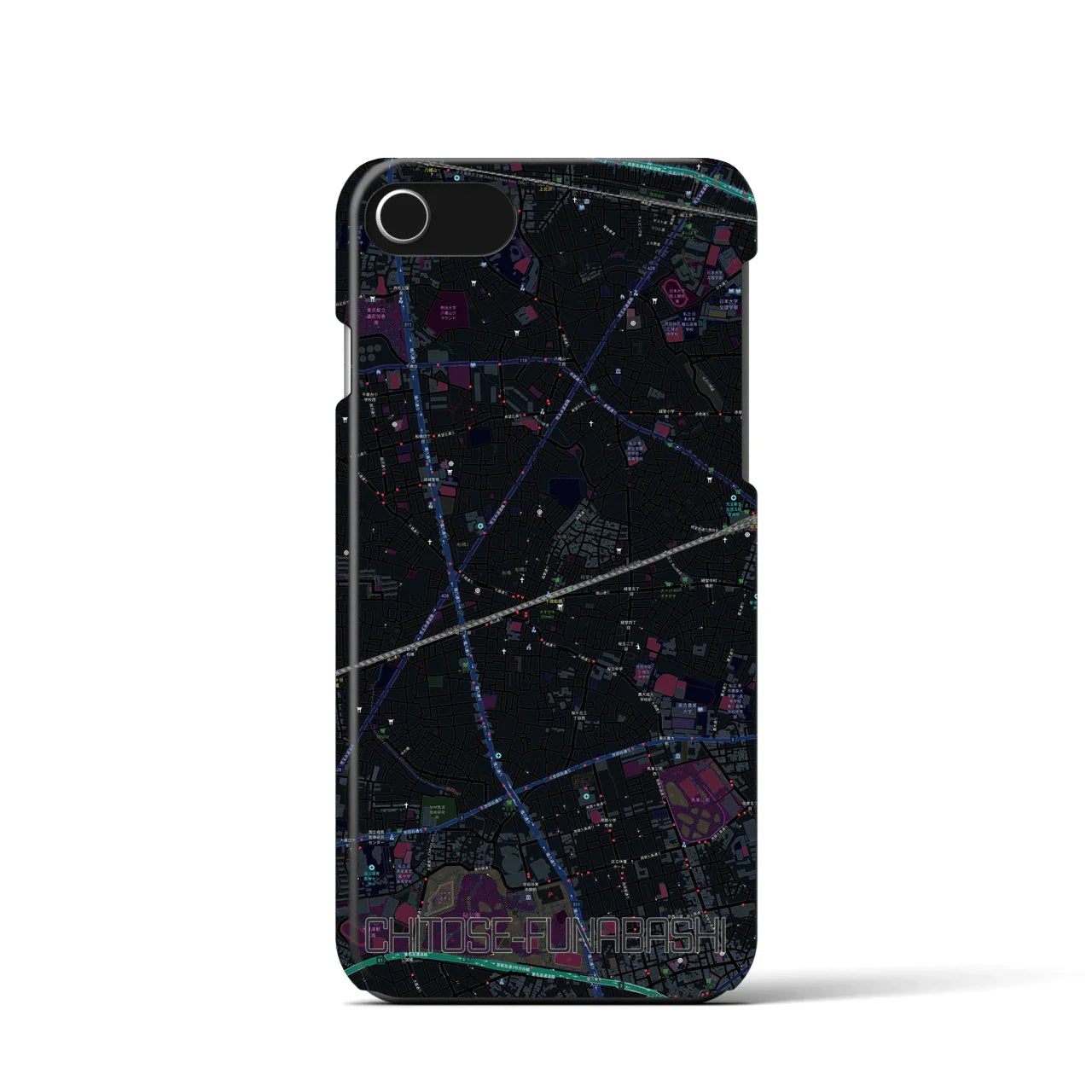 【千歳船橋(東京都)】地図柄iPhoneケース(バックカバータイプ)