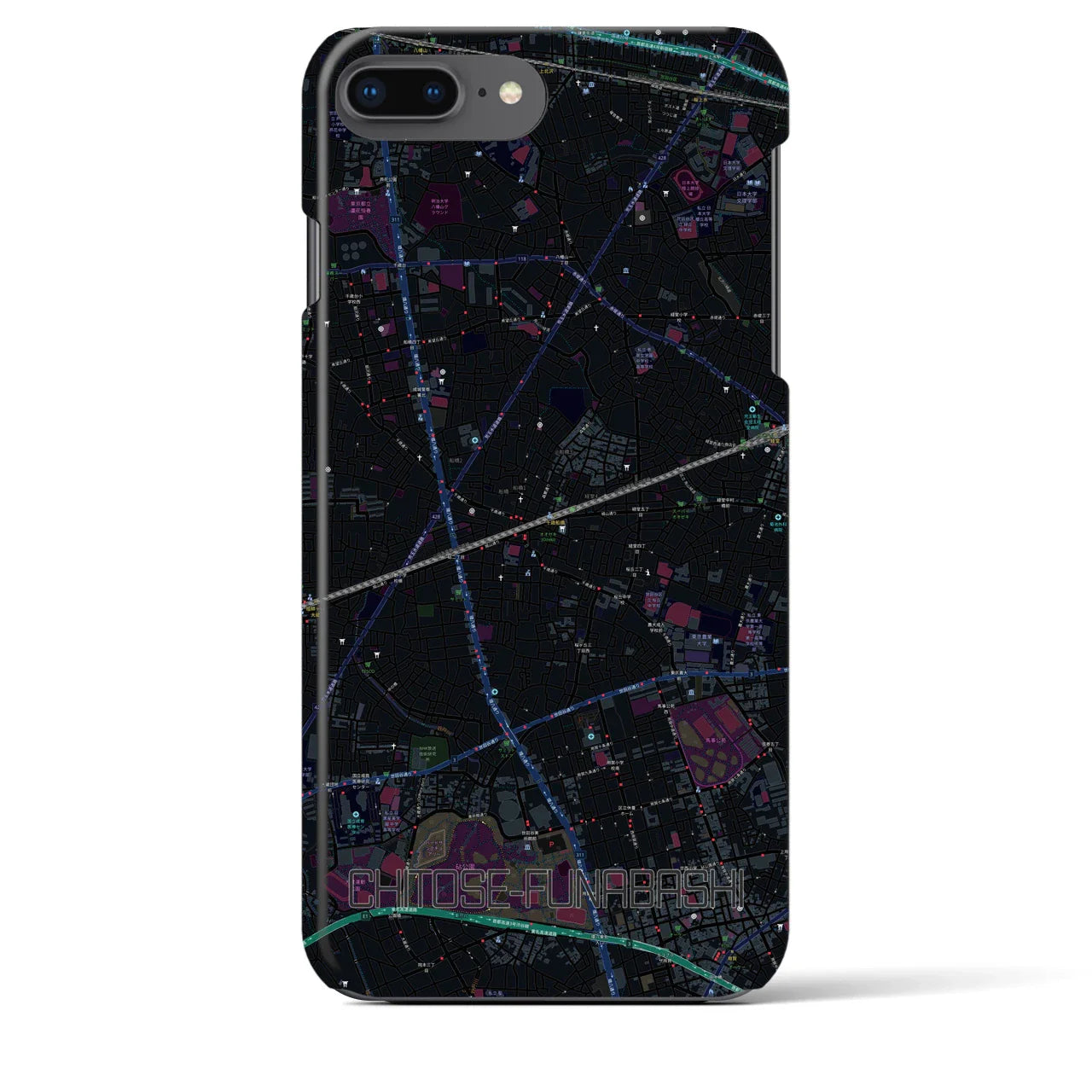 【千歳船橋(東京都)】地図柄iPhoneケース(バックカバータイプ)