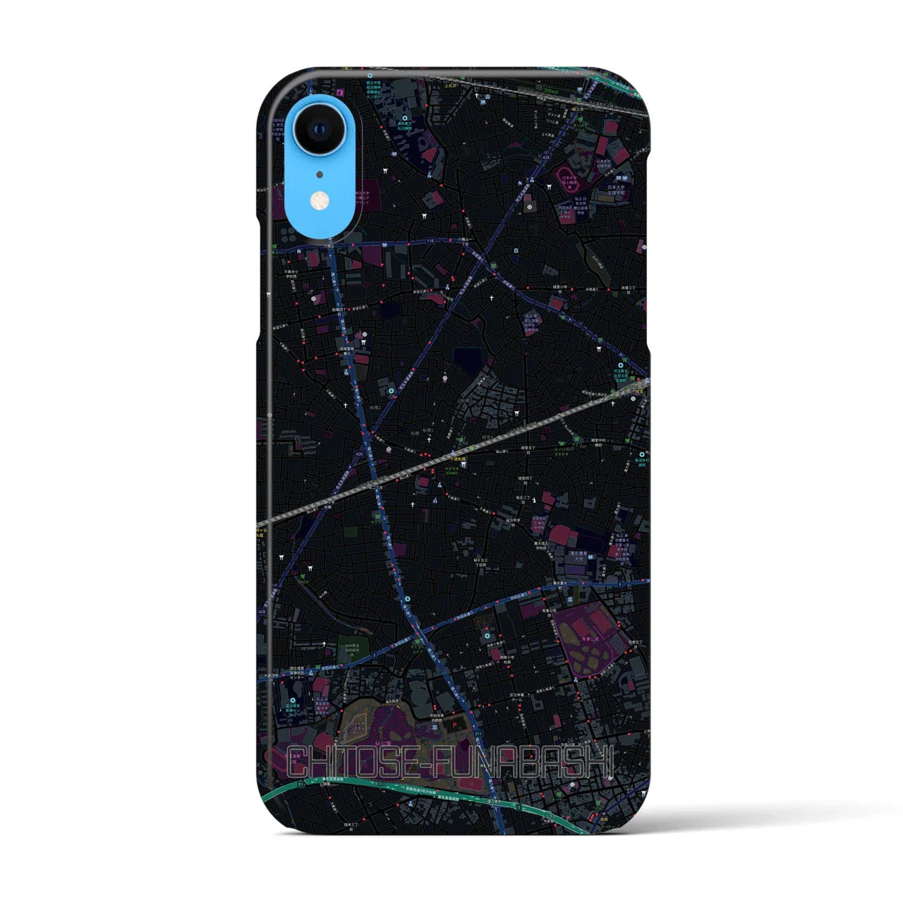 【千歳船橋(東京都)】地図柄iPhoneケース(バックカバータイプ)