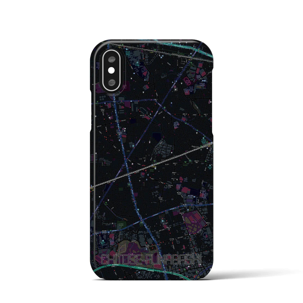 【千歳船橋(東京都)】地図柄iPhoneケース(バックカバータイプ)
