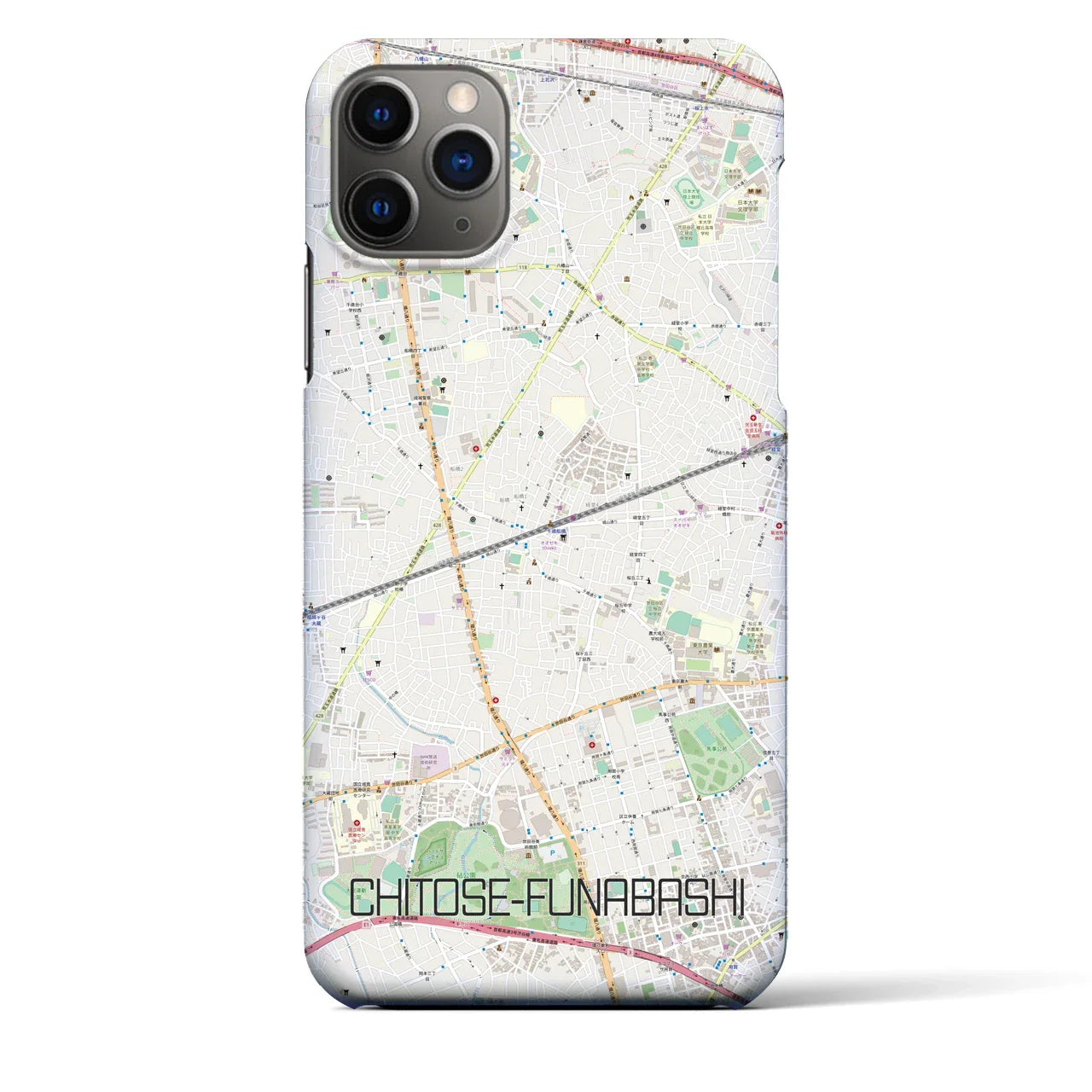 【千歳船橋(東京都)】地図柄iPhoneケース(バックカバータイプ)