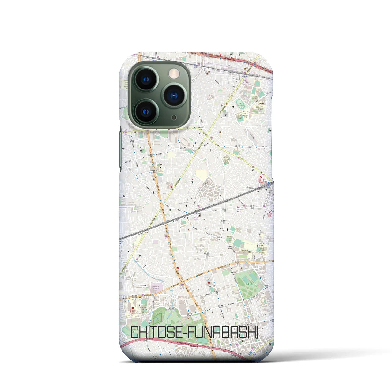 【千歳船橋(東京都)】地図柄iPhoneケース(バックカバータイプ)