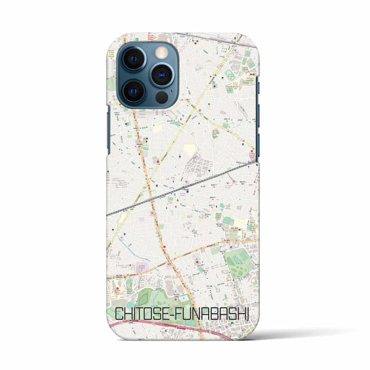 【千歳船橋(東京都)】地図柄iPhoneケース(バックカバータイプ)