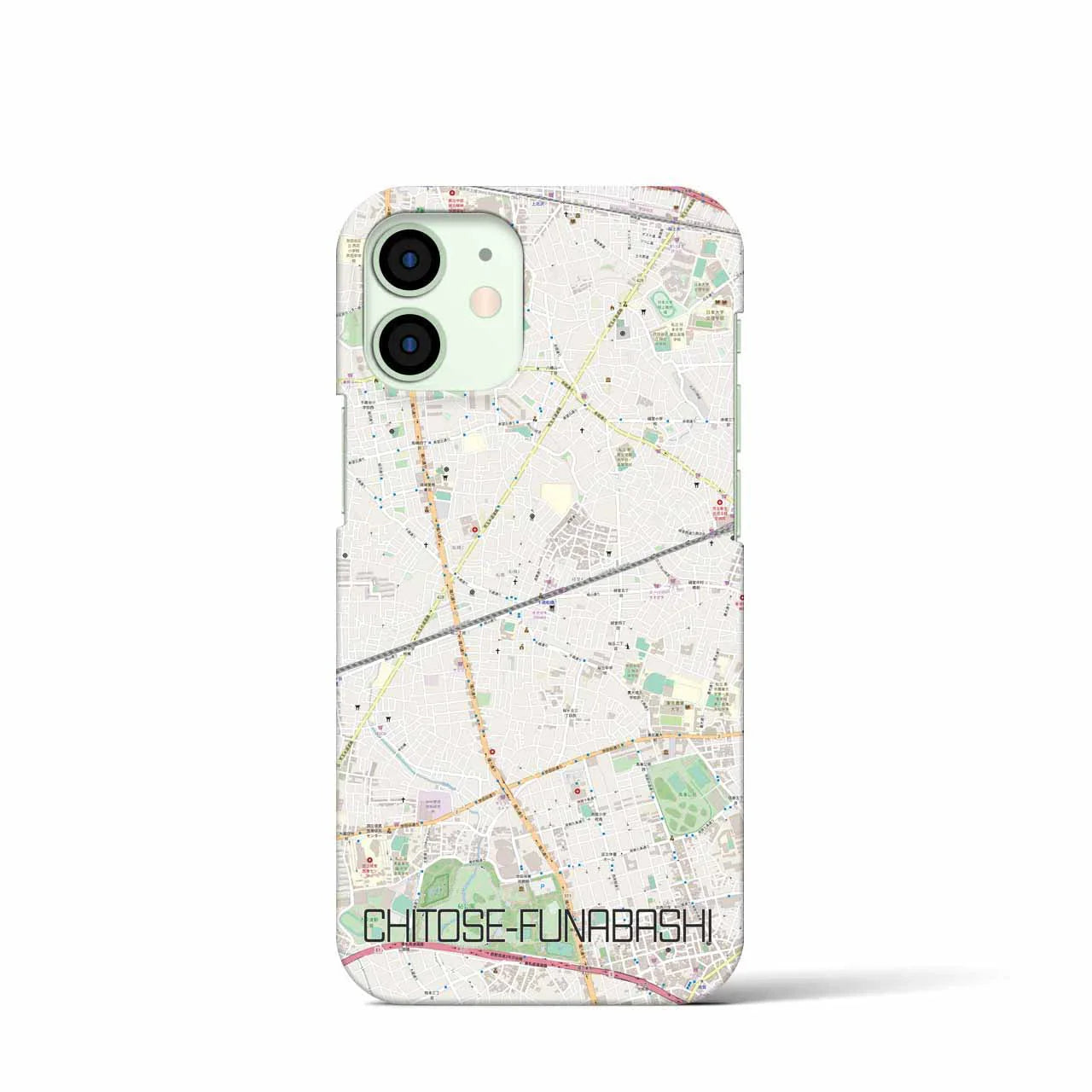 【千歳船橋(東京都)】地図柄iPhoneケース(バックカバータイプ)