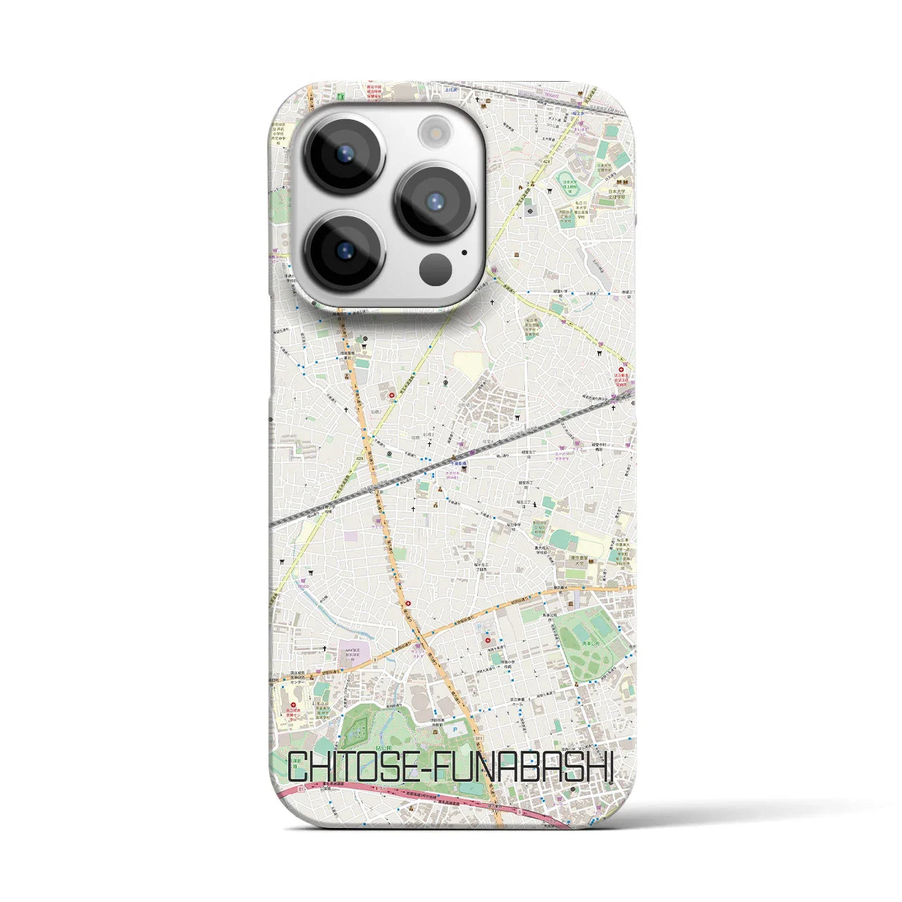 【千歳船橋(東京都)】地図柄iPhoneケース(バックカバータイプ)