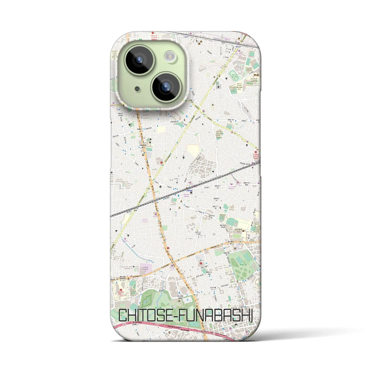 【千歳船橋(東京都)】地図柄iPhoneケース(バックカバータイプ)