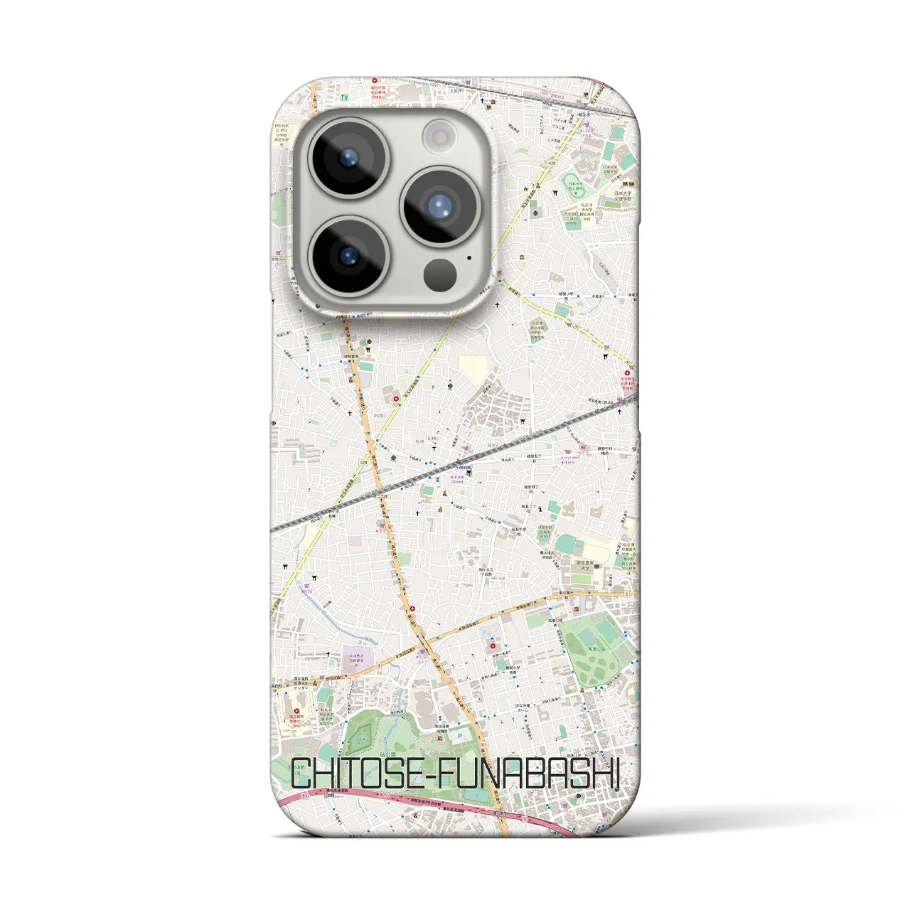 【千歳船橋(東京都)】地図柄iPhoneケース(バックカバータイプ)