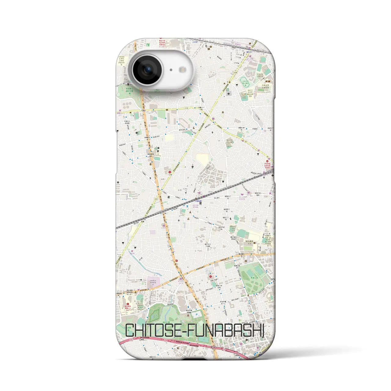 【千歳船橋(東京都)】地図柄iPhoneケース(バックカバータイプ)