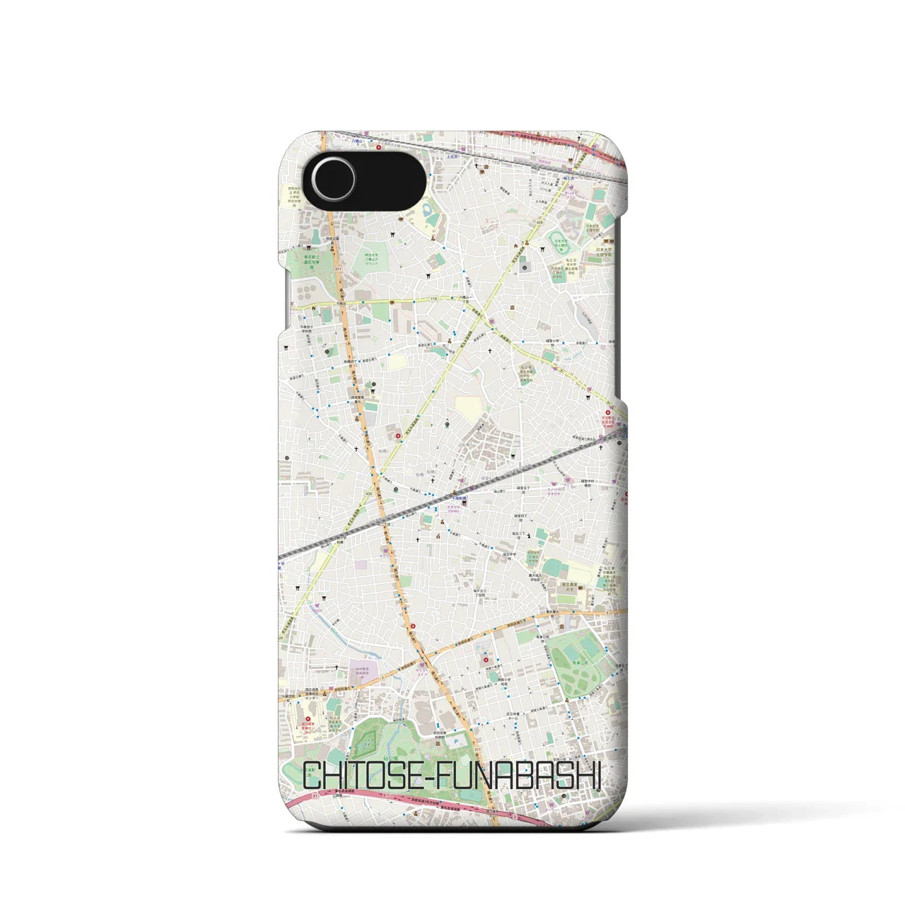 【千歳船橋(東京都)】地図柄iPhoneケース(バックカバータイプ)