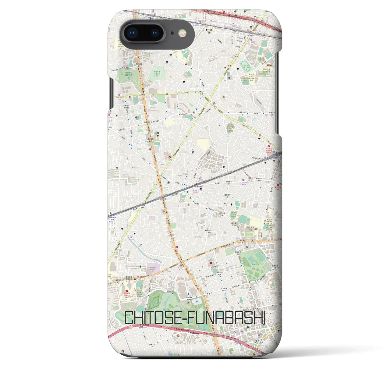 【千歳船橋(東京都)】地図柄iPhoneケース(バックカバータイプ)