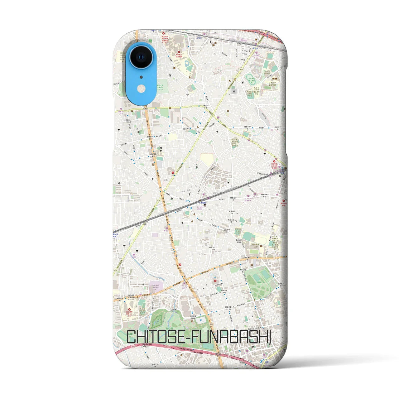 【千歳船橋(東京都)】地図柄iPhoneケース(バックカバータイプ)