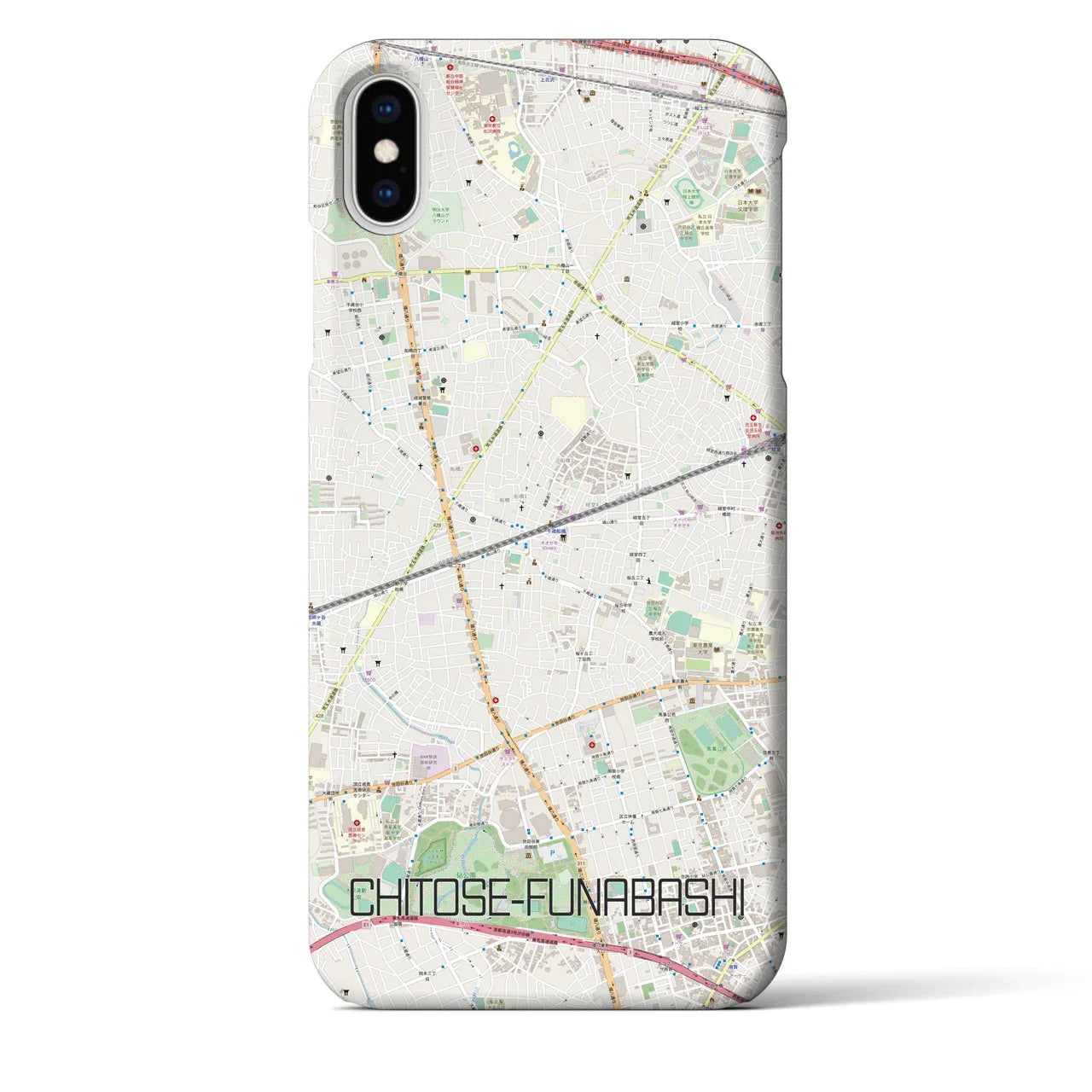 【千歳船橋(東京都)】地図柄iPhoneケース(バックカバータイプ)