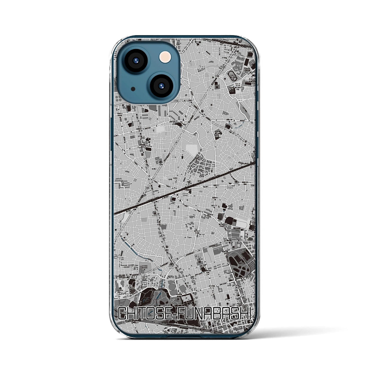 【千歳船橋(東京都)】地図柄iPhoneケース(クリアタイプ)