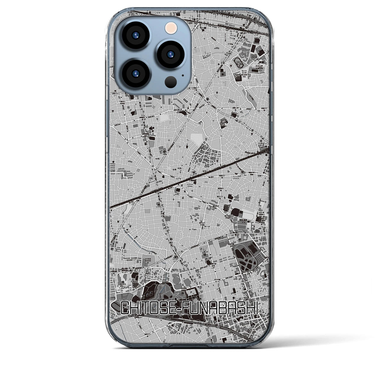 【千歳船橋(東京都)】地図柄iPhoneケース(クリアタイプ)