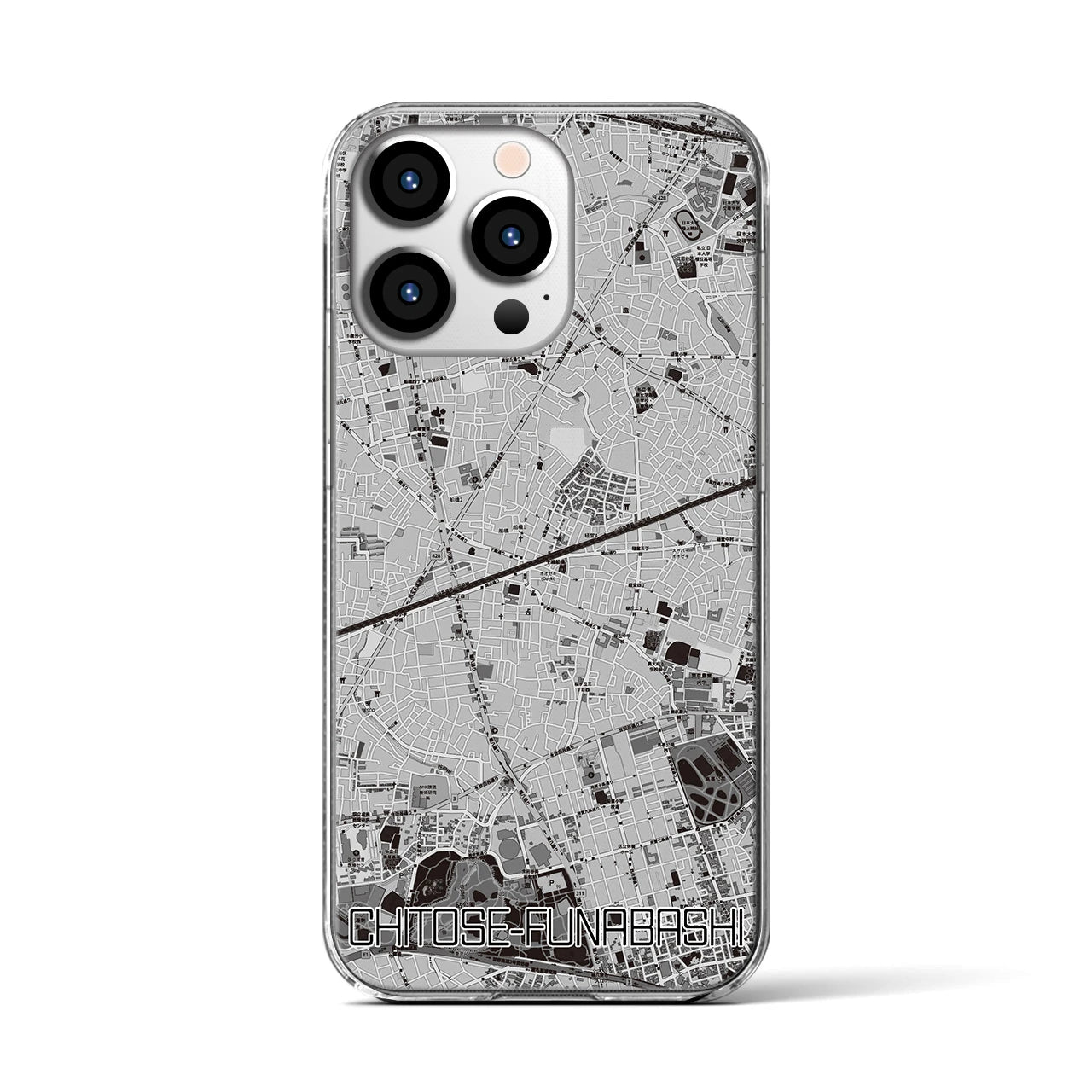 【千歳船橋(東京都)】地図柄iPhoneケース(クリアタイプ)