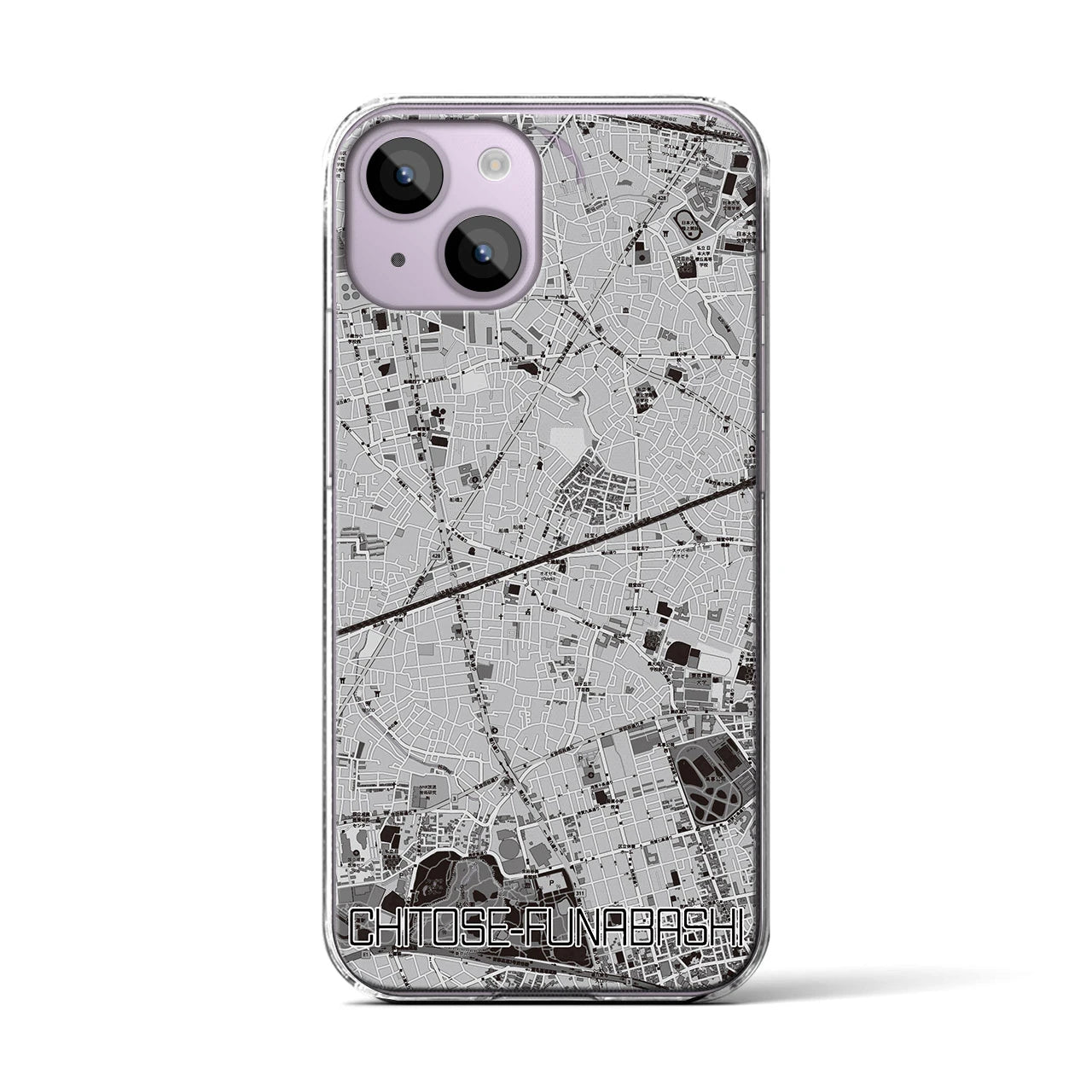 【千歳船橋(東京都)】地図柄iPhoneケース(クリアタイプ)