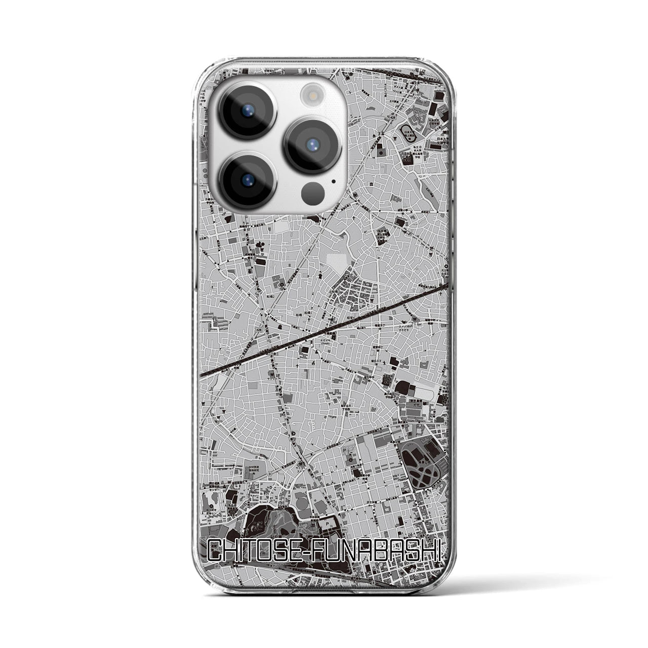 【千歳船橋(東京都)】地図柄iPhoneケース(クリアタイプ)
