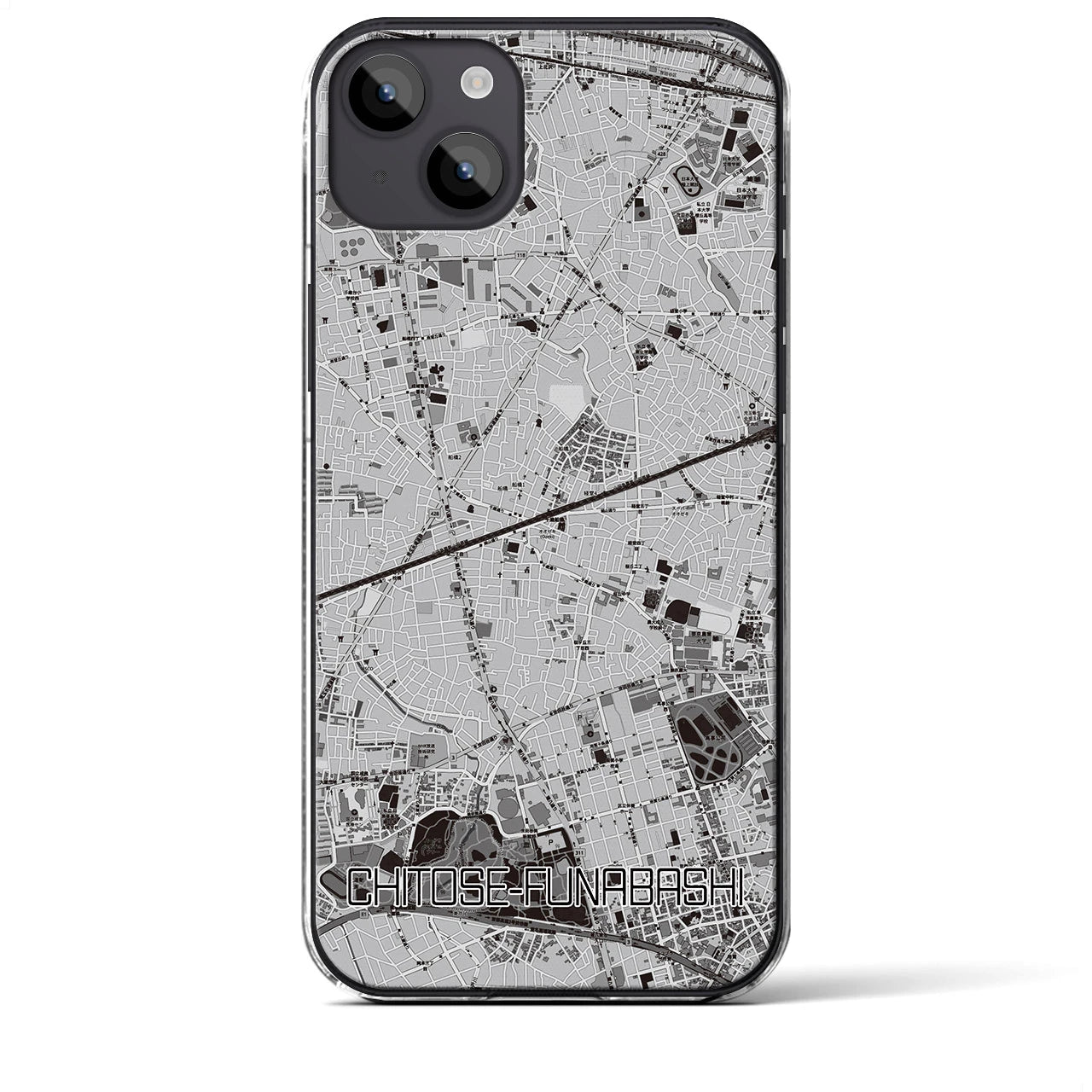 【千歳船橋(東京都)】地図柄iPhoneケース(クリアタイプ)