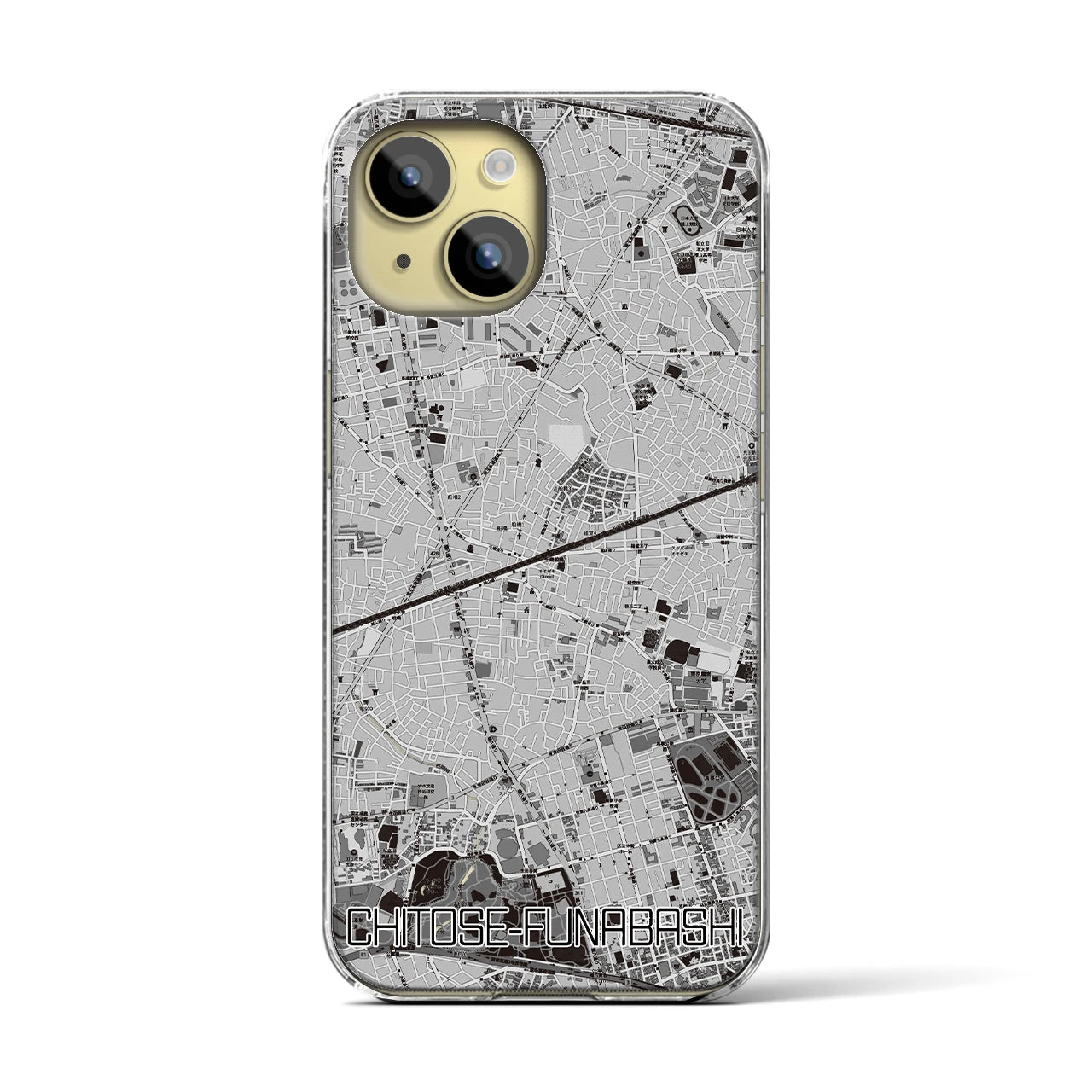 【千歳船橋(東京都)】地図柄iPhoneケース(クリアタイプ)