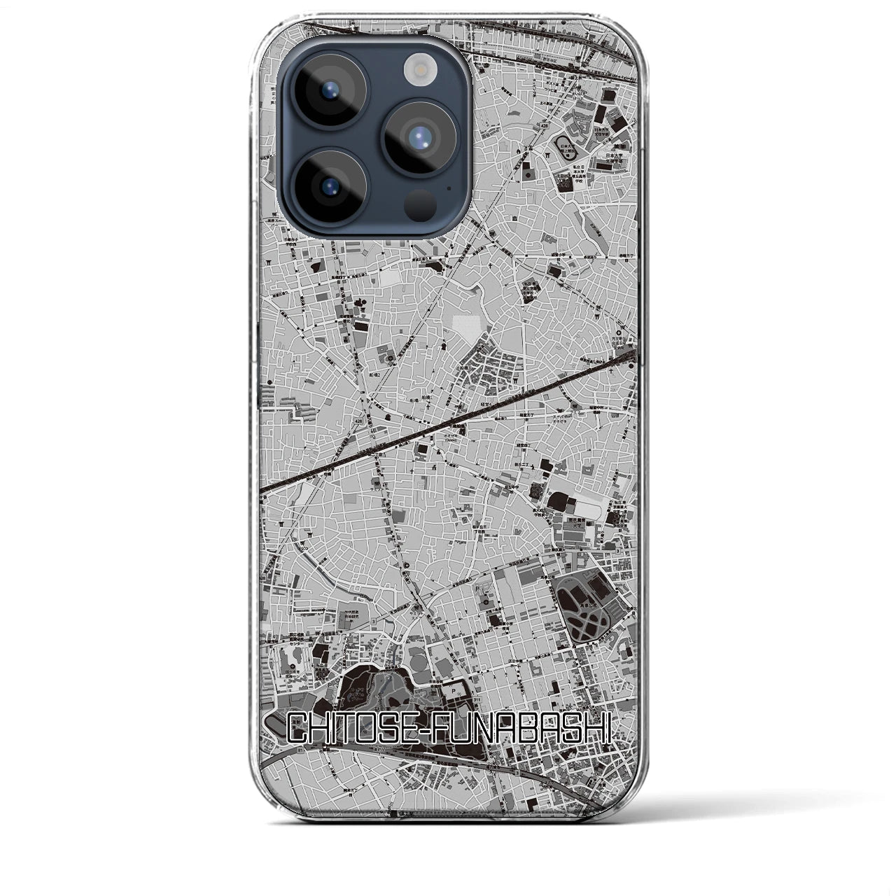 【千歳船橋(東京都)】地図柄iPhoneケース(クリアタイプ)