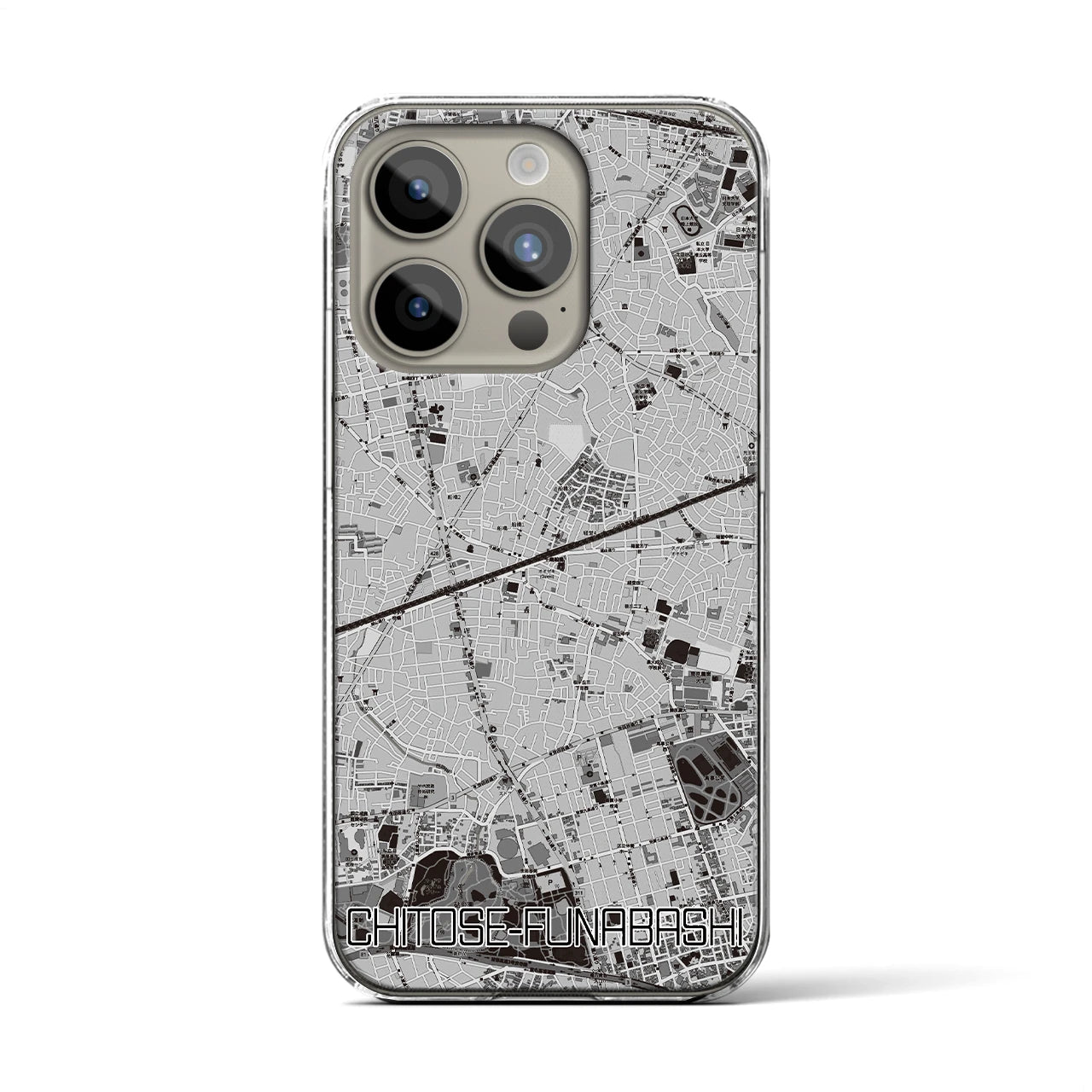 【千歳船橋(東京都)】地図柄iPhoneケース(クリアタイプ)