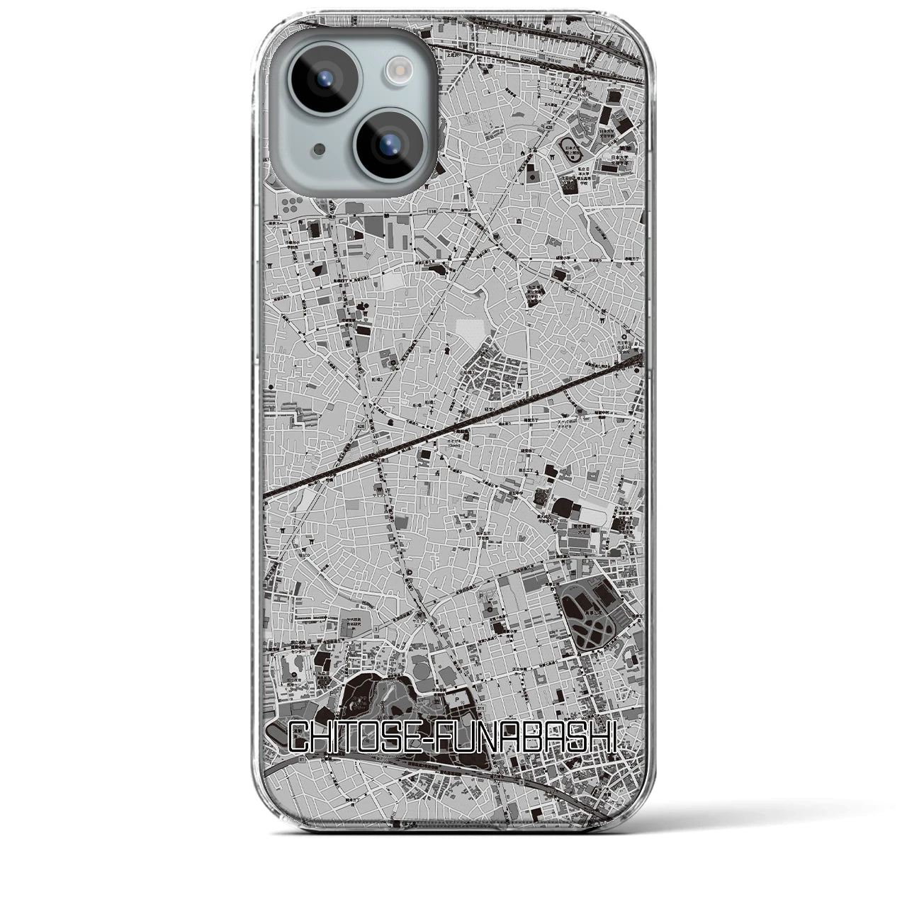 【千歳船橋(東京都)】地図柄iPhoneケース(クリアタイプ)