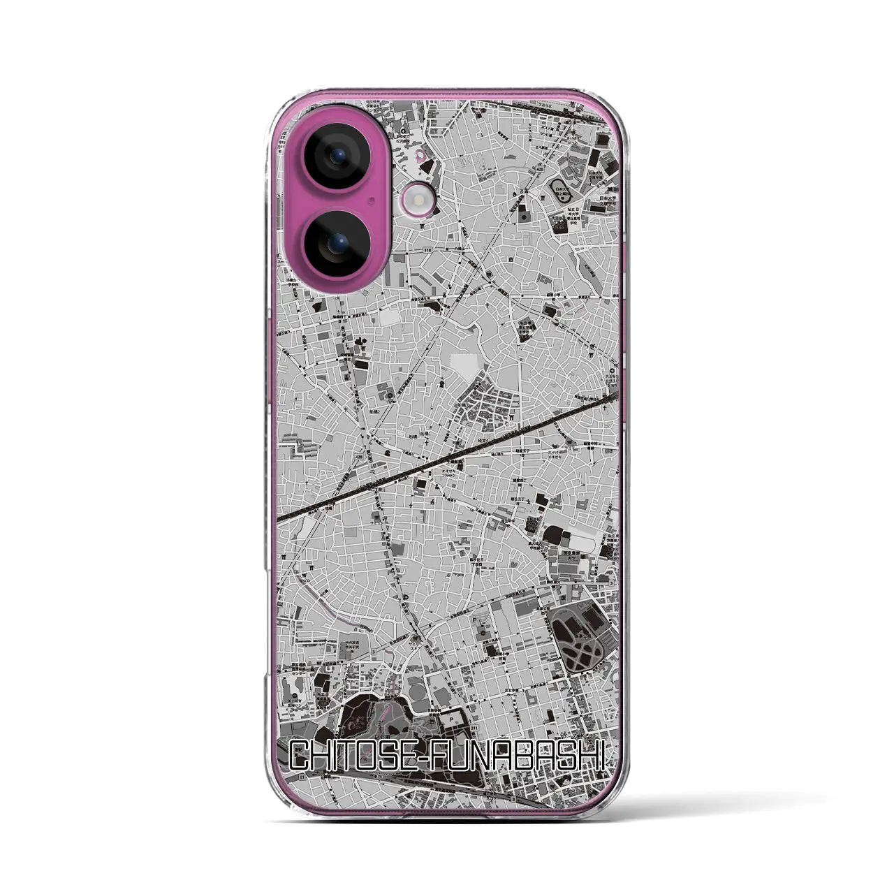 【千歳船橋(東京都)】地図柄iPhoneケース(クリアタイプ)