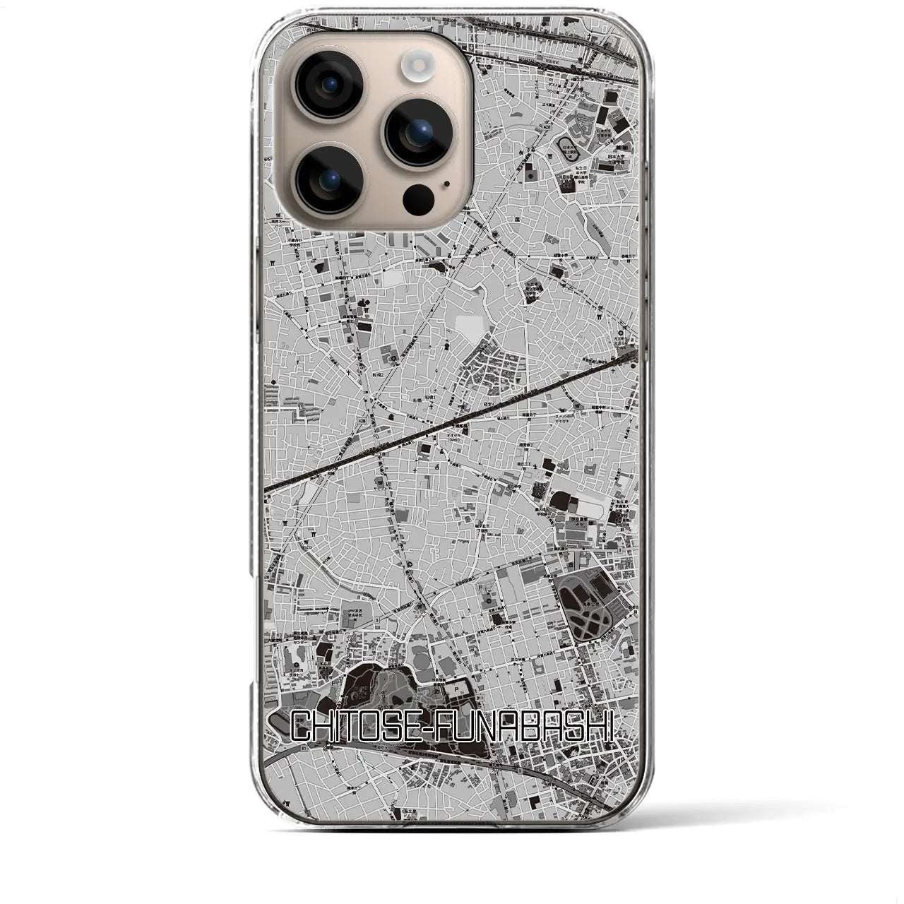 【千歳船橋(東京都)】地図柄iPhoneケース(クリアタイプ)