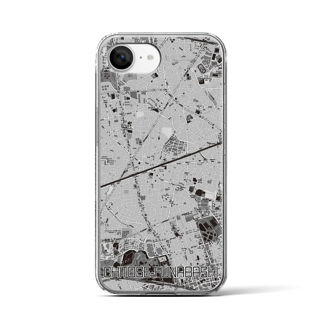 【千歳船橋(東京都)】地図柄iPhoneケース(クリアタイプ)