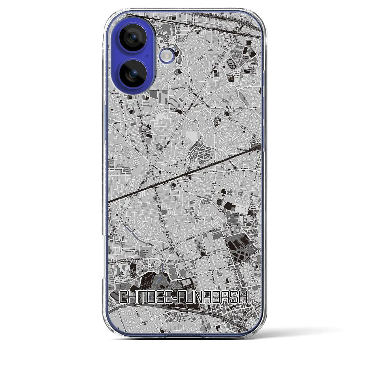 【千歳船橋(東京都)】地図柄iPhoneケース(クリアタイプ)